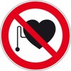 Piktogramm 218 - rund - "Kein Zutritt für Personen mit Herzschrittmachern oder implantierten Defibrillatoren" 100mm